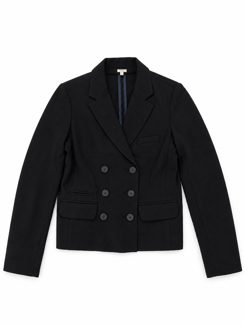 NWOT 100% Wool J.Crew Black Double Breasted Raw Edge Blazer Jacket 4